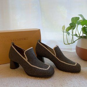 Vivaia Chunky Heeled Loafers (Quinn in Rich Grey)